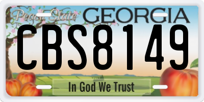 GA license plate CBS8149