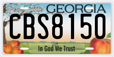 GA license plate CBS8150