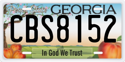 GA license plate CBS8152