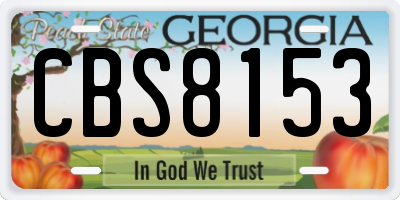 GA license plate CBS8153