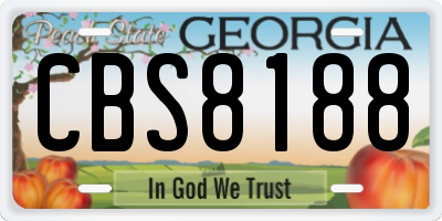 GA license plate CBS8188