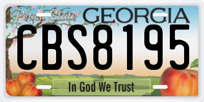 GA license plate CBS8195