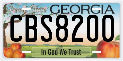 GA license plate CBS8200