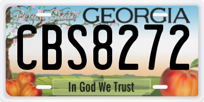 GA license plate CBS8272