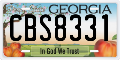 GA license plate CBS8331