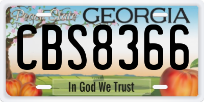 GA license plate CBS8366