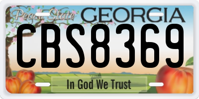 GA license plate CBS8369