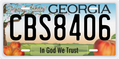 GA license plate CBS8406