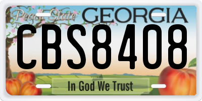 GA license plate CBS8408