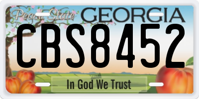 GA license plate CBS8452