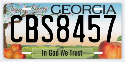 GA license plate CBS8457