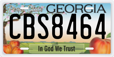 GA license plate CBS8464