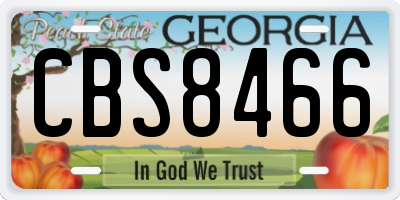 GA license plate CBS8466
