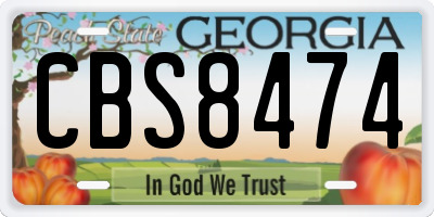 GA license plate CBS8474