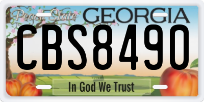 GA license plate CBS8490