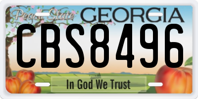 GA license plate CBS8496