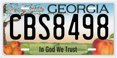 GA license plate CBS8498