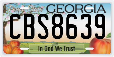 GA license plate CBS8639