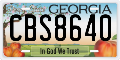 GA license plate CBS8640