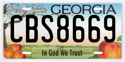 GA license plate CBS8669