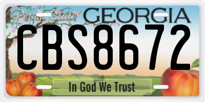 GA license plate CBS8672