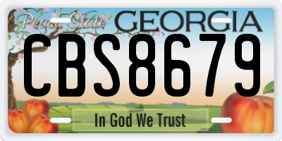 GA license plate CBS8679