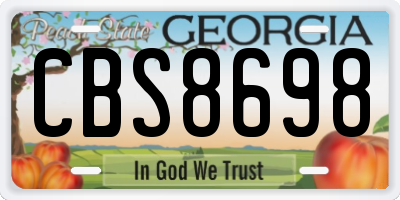 GA license plate CBS8698