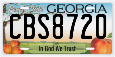 GA license plate CBS8720