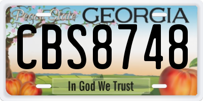 GA license plate CBS8748