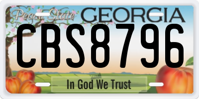GA license plate CBS8796