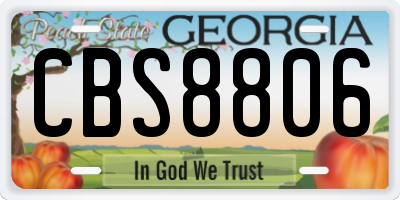 GA license plate CBS8806