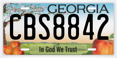GA license plate CBS8842