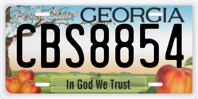 GA license plate CBS8854