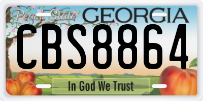 GA license plate CBS8864