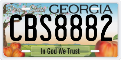 GA license plate CBS8882