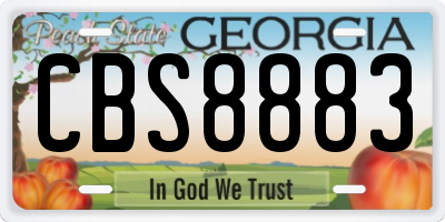 GA license plate CBS8883