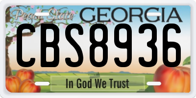 GA license plate CBS8936