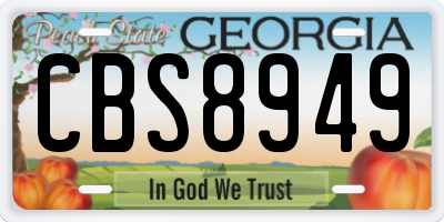GA license plate CBS8949