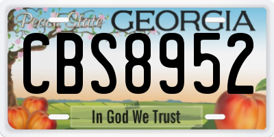 GA license plate CBS8952