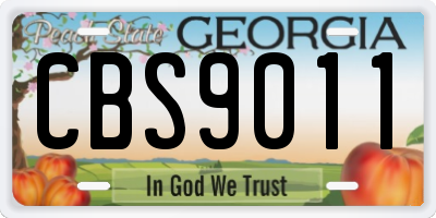 GA license plate CBS9011