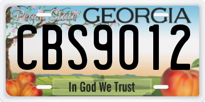 GA license plate CBS9012