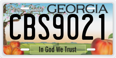 GA license plate CBS9021
