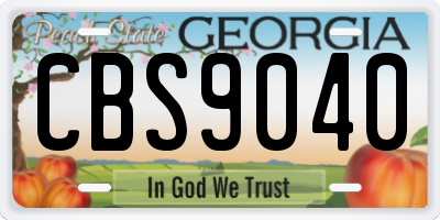 GA license plate CBS9040