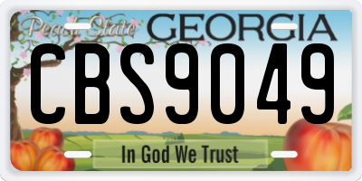 GA license plate CBS9049