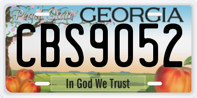 GA license plate CBS9052