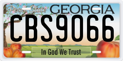 GA license plate CBS9066