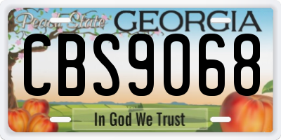 GA license plate CBS9068