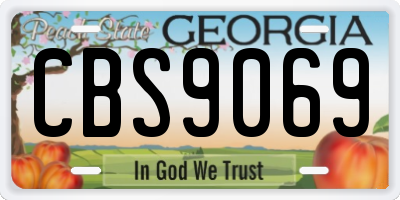 GA license plate CBS9069