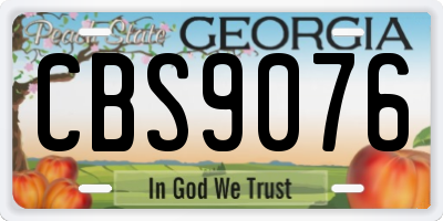 GA license plate CBS9076