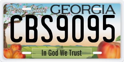 GA license plate CBS9095